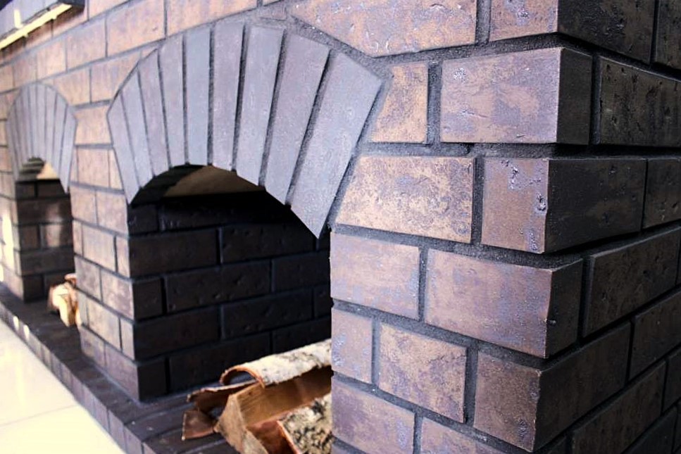 облицовка клинкерной плиткой печи